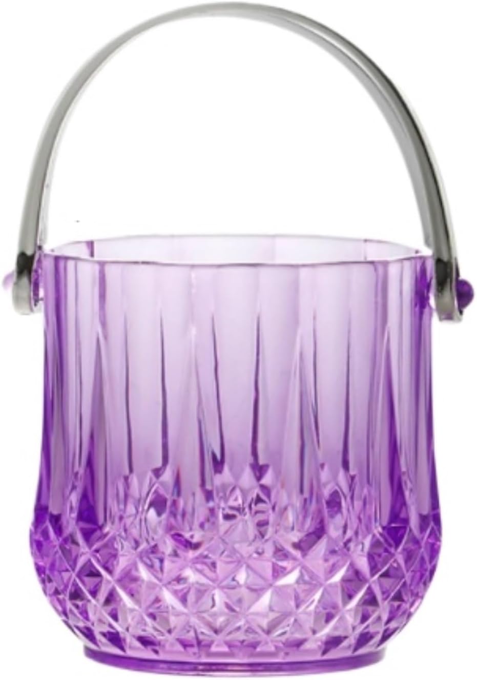 Plastic Ice Bucket for Parties Beverage Champagne Cooler with Handle for Home(Purple)