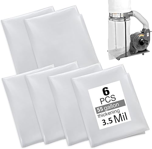 Bolsas colectoras de polvo de 55 galones, 6 unidades unilaterales de 3.5 mil 31 x 40 pulgadas (ancho x largo) para colectores de polvo de maquinaria disponible en Yaxa Costa Rica