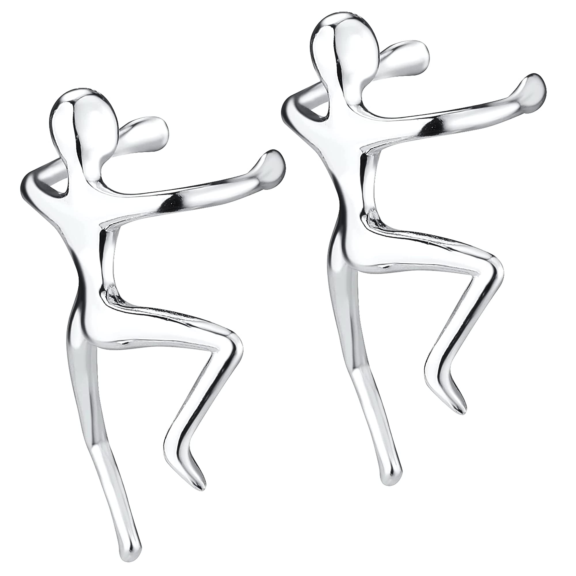 Via Mazzini 92.5-925 Sterling Silver Climbing Man Ear Cuff Earrings for Women And Girls Pure Silver (ER0271) 1 Pair (B09FY3815Y) Amazon Price History, Amazon Price Tracker