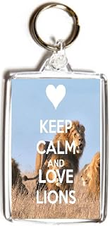 Keep Calm and Love Lions - Double Sided Large Keyring