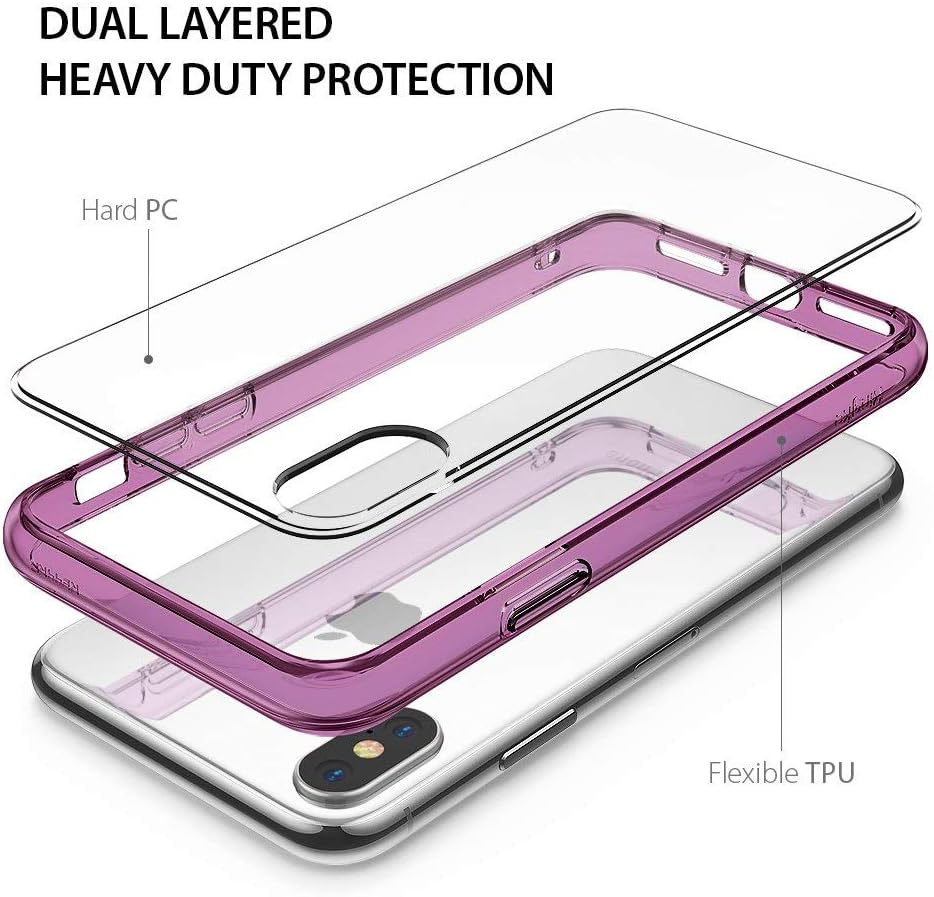 Ringke Fusion Designed for iPhone X Case Transparent Scratch Protection for iPhone X Cover (Not Compatible with iPhone Xs) - Orchid Purple