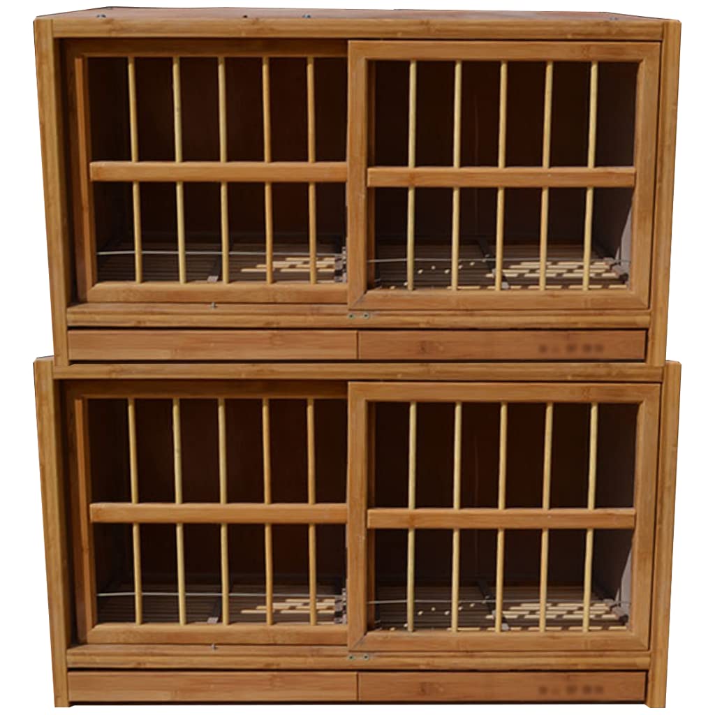 Jaula de Pájaros, Jaula para Palomas con Puerta Corredera de Bambú Grande de 31,5 Pulgadas, Caja Nido para Palomas al Aire Libre con Bandeja Extraíble, Pajarera ​Resistente y Fácil de Limpiar