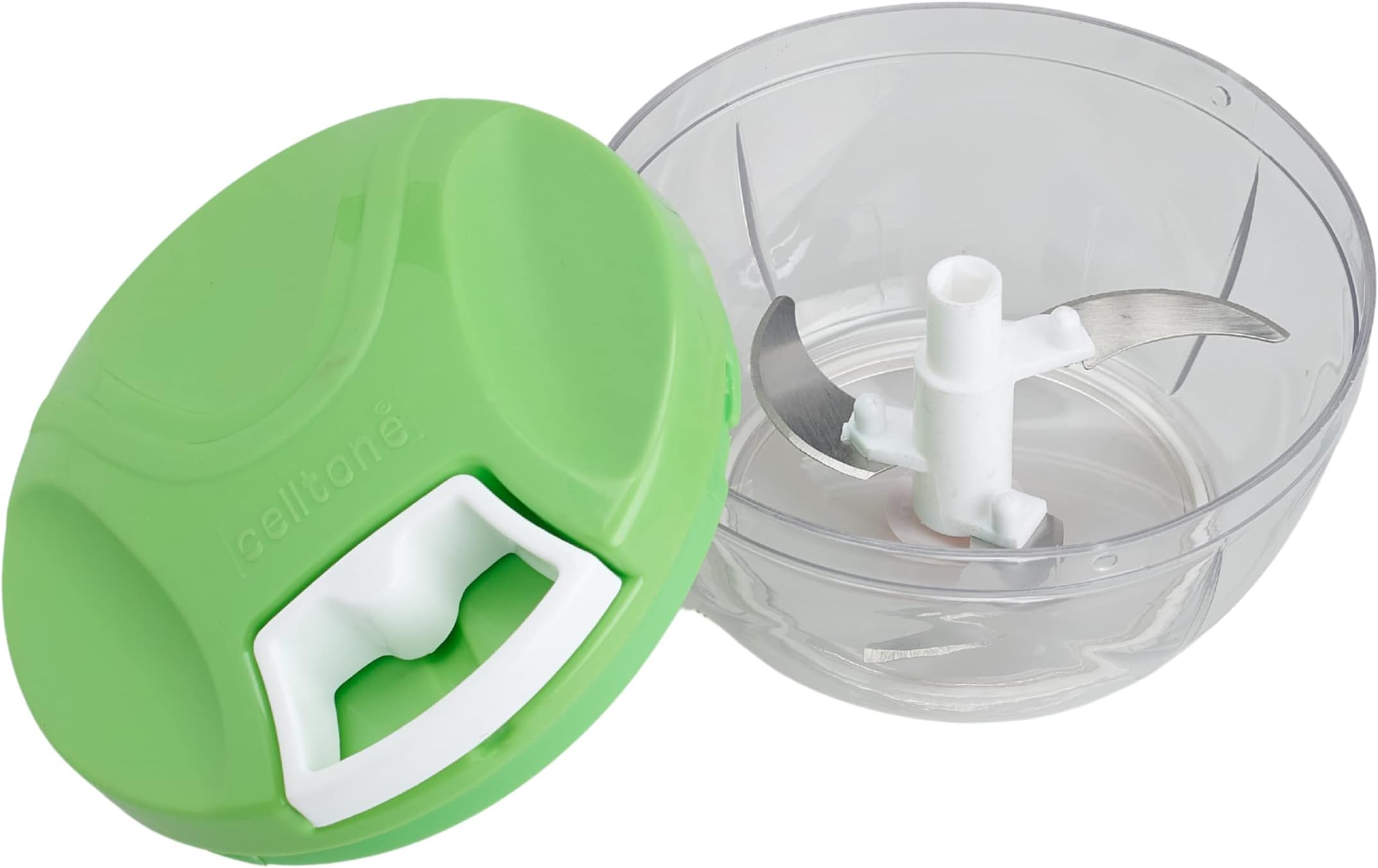 Handy Vegetable Chopper Cutter for Kitchen with 3 Sharp Stainless Steel Blades - Mini Portable Chopper for Fruit, Onion for a Salad with Pull String | Manual Veggie Slicer 500ml (Green)