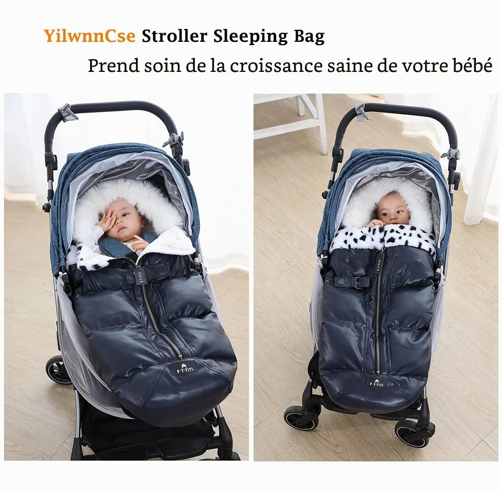 D'hiver Chancelières Universelle pour Poussettes,Accessoire Poussette,Sac de Couchage Bébé Hiver Chaud,Coupe-Vent, Imperméable, Résistant au Froid, Lavable (Kaki)