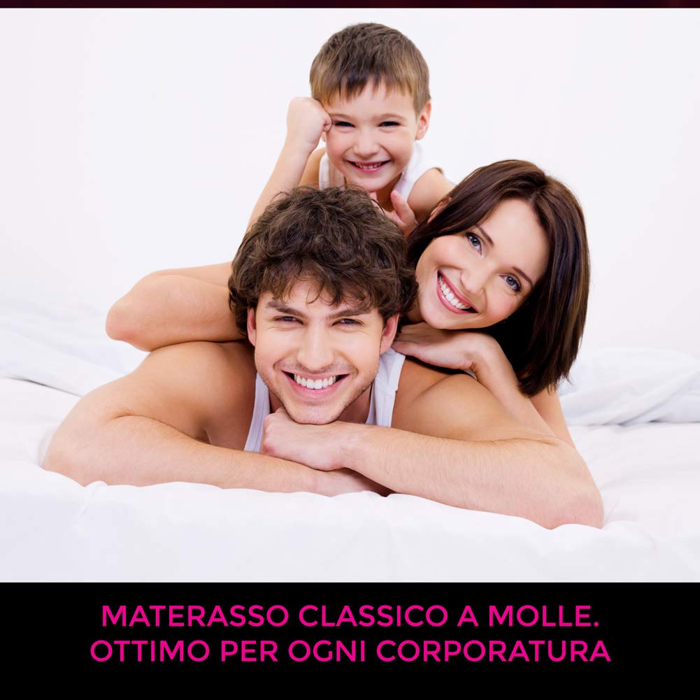 GEEMMA s.r.l. Materasso ortopedico a molle in acciaio Bonnel, materasso rigido H23 cm, tessuto estate/inverno sfoderabile anallergico - STARH23 matrimoniale 160x190