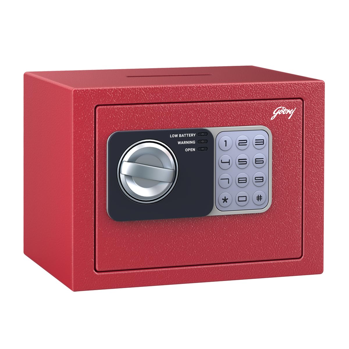 Godrej Security Solutions Dream Box Digital Safe Locker | 4.5 L Capacity | Backup Key, Lock Auto-freeze, Cash Deposit Cutout, Low Battery Indicator Suitable for Home Office Shop (Red)-image-3