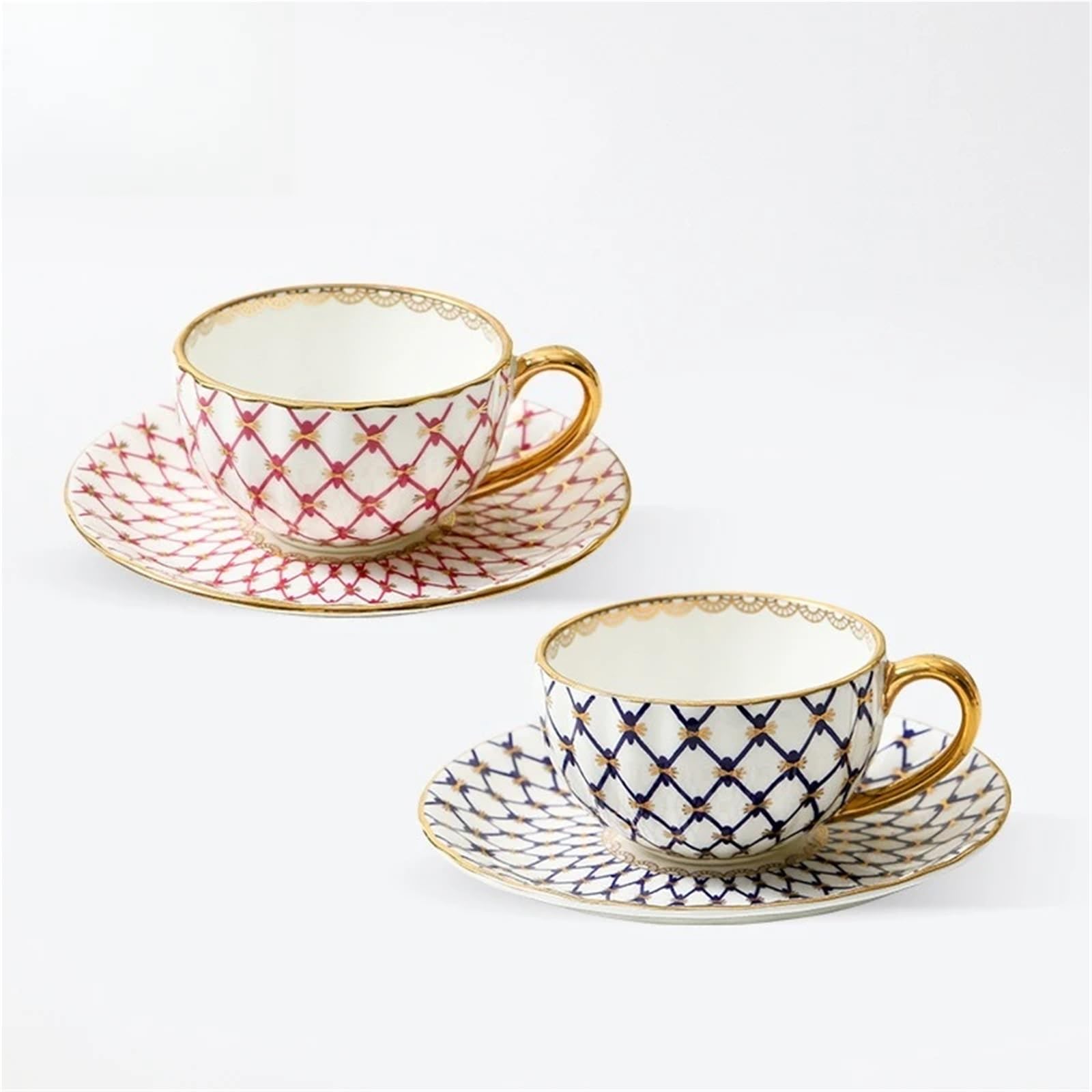 Tazza da caffè in ceramica stile nordico Bone China con manico in oro, per tè al latte di alta qualità, creativa, pomeriggio, nero (nero)