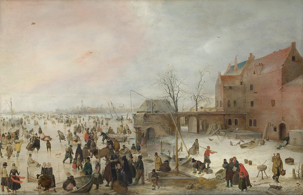 Poster toile Ice Face Hendrick Avercamp tableau 50x70cm deco - 4