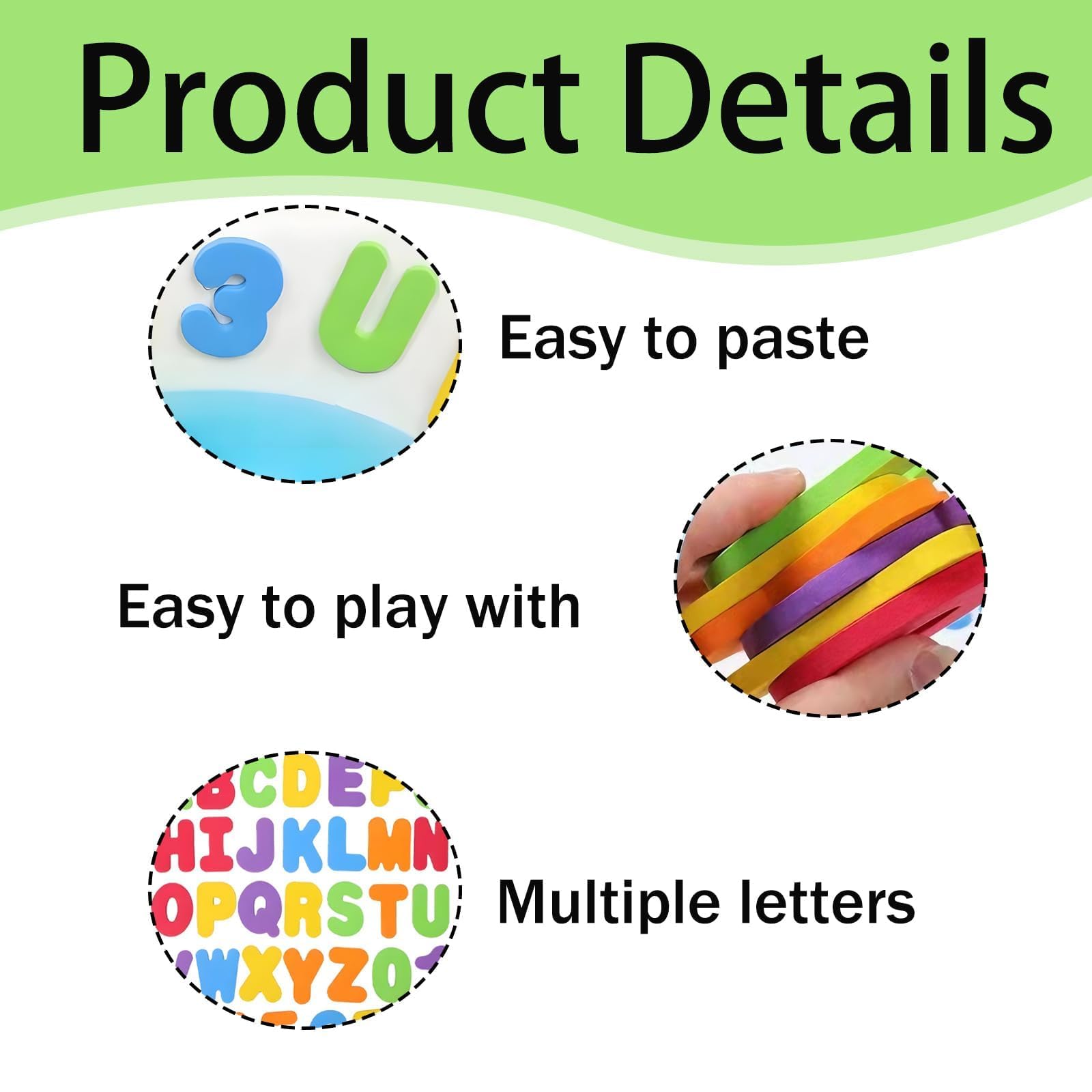 2 pcs Mesh Bag and 72 Bath Letters and Numbers, with Bath Toy Bag, Baths Foam Letters and Numbers and Foam Letter - Image 3