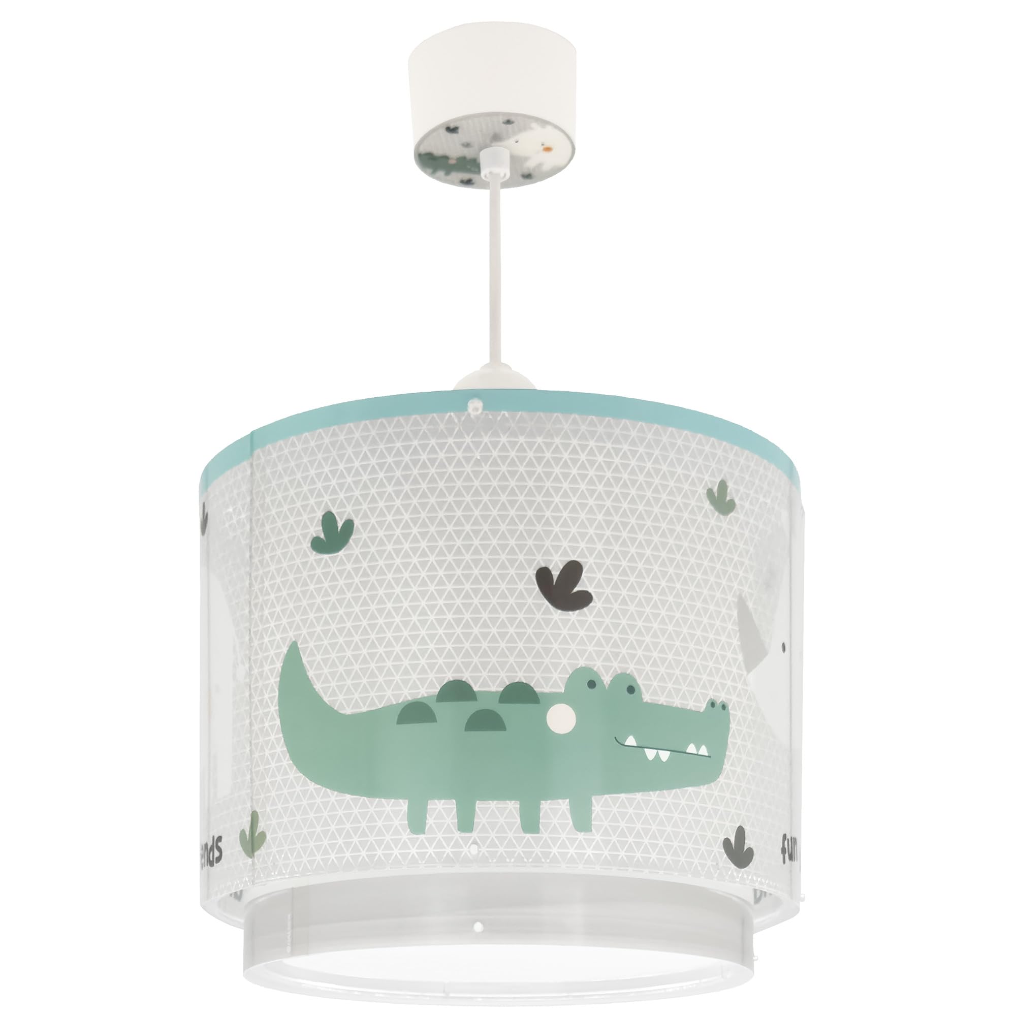 Dalber Lámpara De Techo Colgante Infantil Rhino & Croco Rinoceronte y Cocodrilo