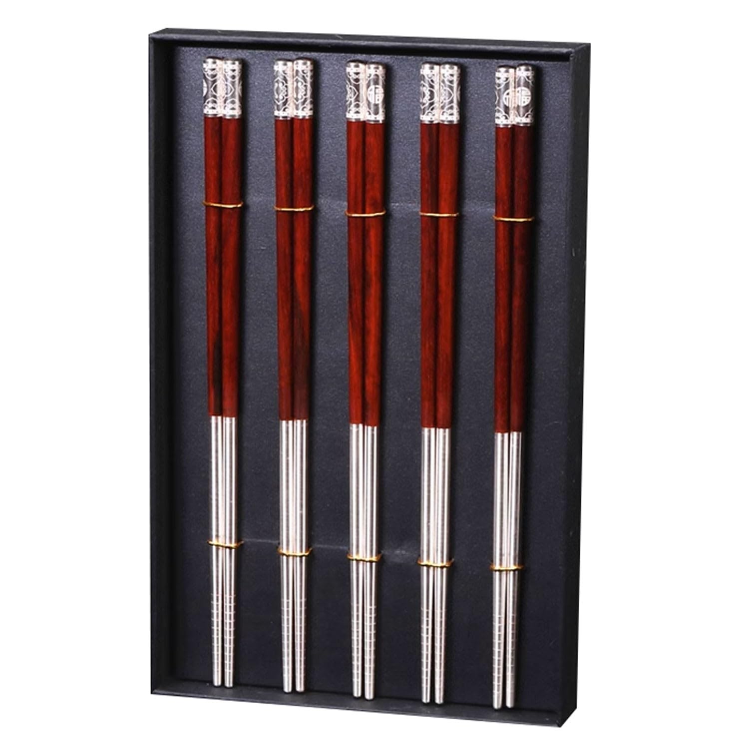 BBAUER chopsticks essstäbchen sushi stäbchen25 cm großes Essstäbchen-Set für den Haushalt, rutschfeste Essstäbchen aus hochwertigem Material(Color:B,Size:4 pairs)