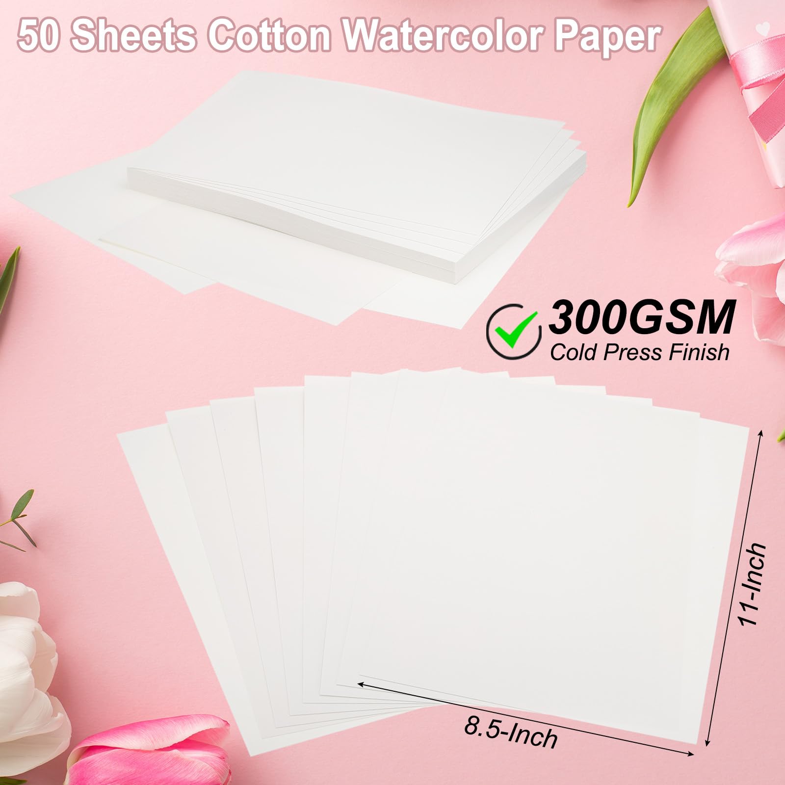 Cards And Envelopes Blank PATIKIL 50 Pcs Pure Cotton Watercolor Paper ...
