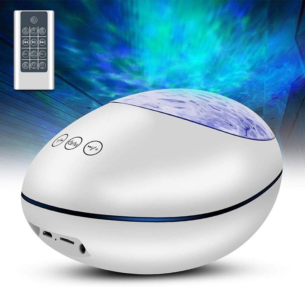YAGVIZ Ocean Night Light Projector, Remote Control and Timer Design Projection Lamp, Built-in 8 Light Songs Bluetooth Music Speaker for Kids, Adult Bedroom Living Room Decorate