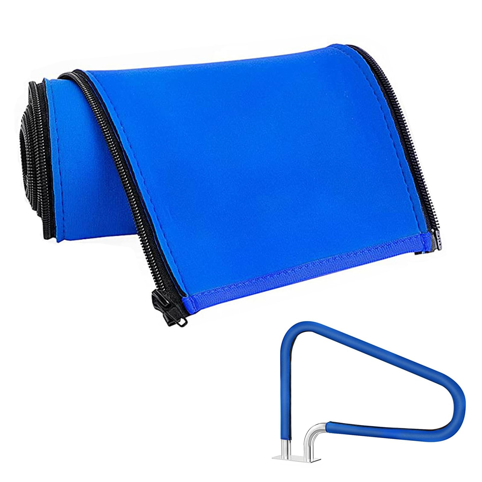 Neopren Pool Geländer Abdeckung, Rutschfest Reißverschluss Schwimmbad Handlauf Schutzbezug für Schwimmbadleitern (240 cm)