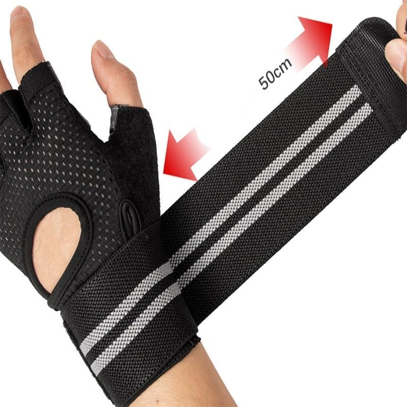Fitness Wrist Guard Integrated Sports Fitness Equipment Training Half Finger Nylon Gloves