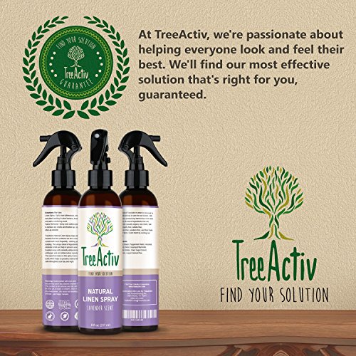 TreeActiv Natural Linen Spray, Kills Acne Causing Bacteria, Eliminates Odors, Fabric, Bedding, Clothing, Carpet & Furniture Refresher, (8 fl oz) (Lavender)