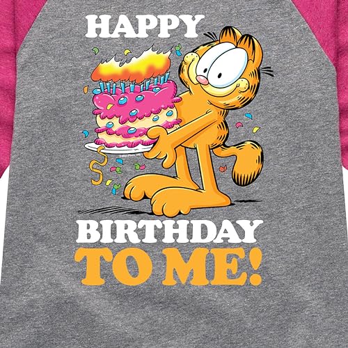 HYBRID APPAREL - Garfield - Happy Birthday to Me - Toddler & Youth Girls Raglan Graphic T-Shirt3