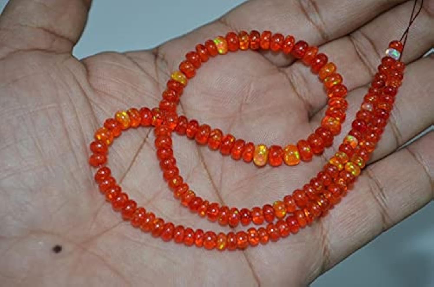 Perles opale d'Éthiopie orange Fanta lisses LKBEADS de 3-5mm pour création de bijoux uniques