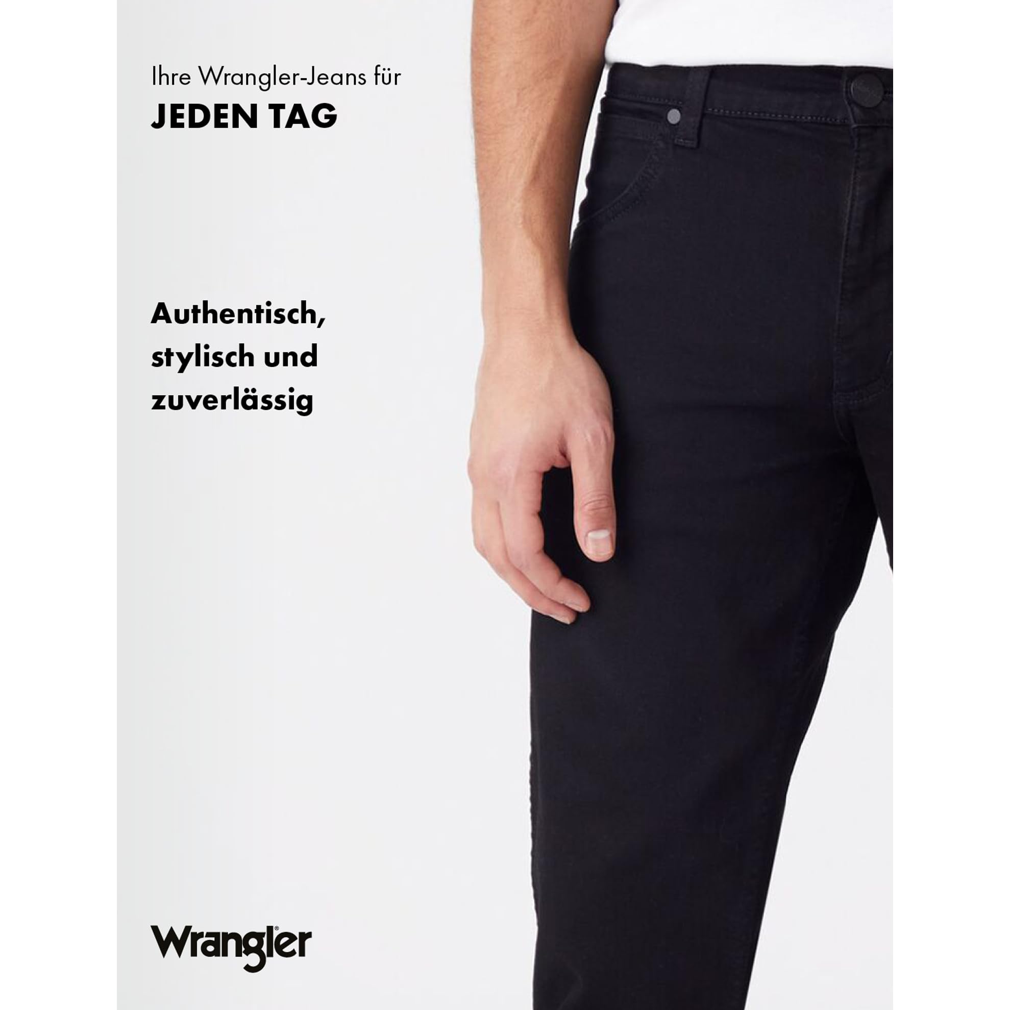 Wrangler - Jeans Herren - Regular Straight Fit - Greensboro - Black Valley – Bild 6