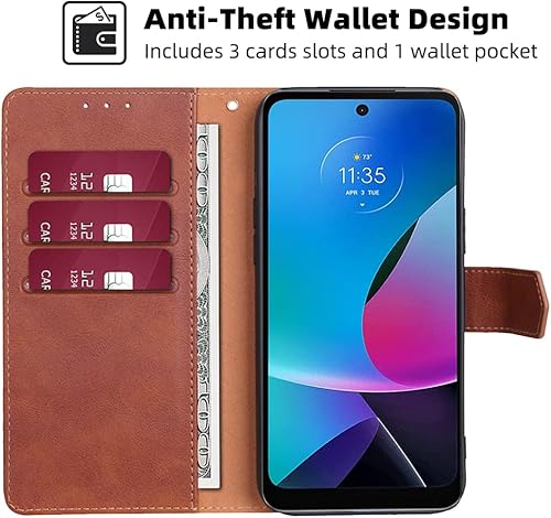 Miniatura 2 de Funda tipo cartera para Moto G Play 2023, de piel sintética, con tarjetero y bloqueo RFID, función atril, a prueba de golpes, para Motorola Moto G