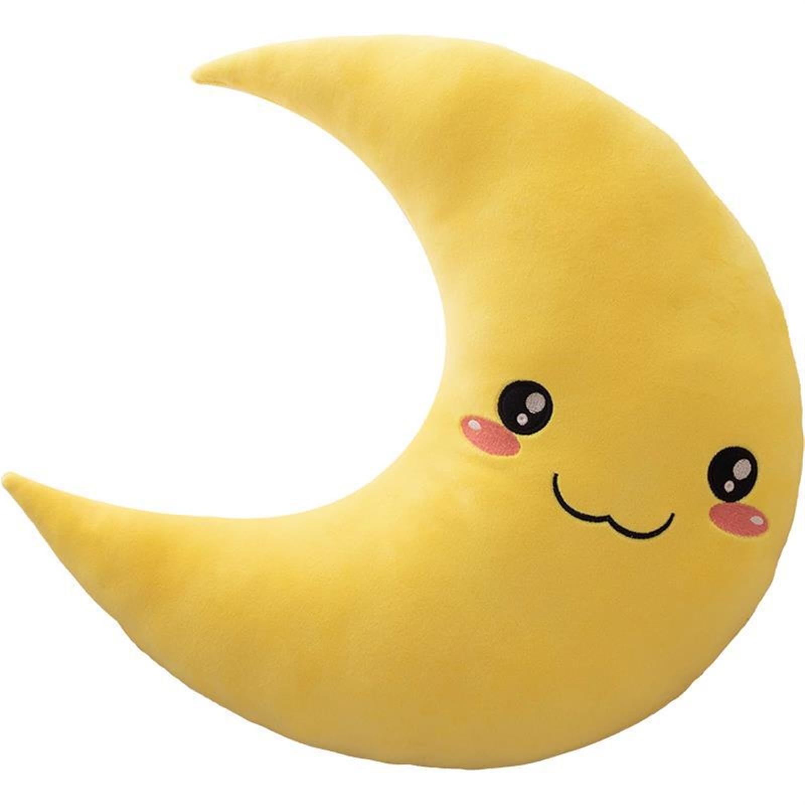 Cuscino A Forma Di Luna 60 Cm Bianco Con Petali Di Rosa: Morbidissimo Peluche Per Letto E Divano - 3