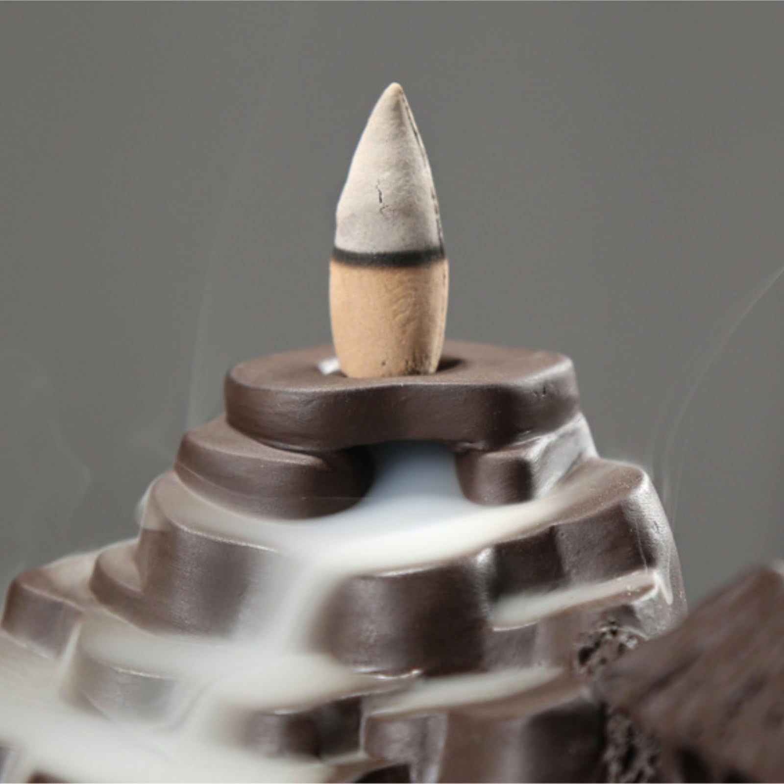 Bruciatore per Incenso Bruciatore di Incenso Affumicato in Legno Sandalo. Profumo Creativo Sigaretta Che Scorre con Sabbia Viola Famiglia Ufficio
