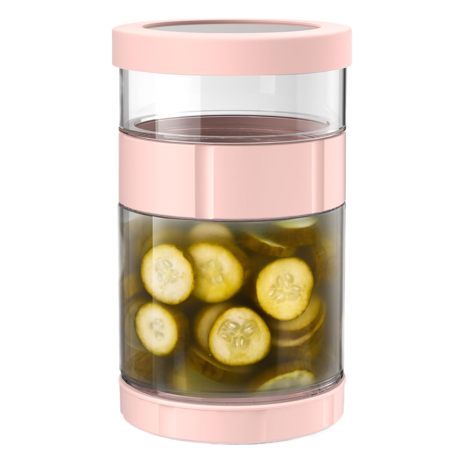 Barattolo di cetriolini in | Vaso a | Coperchio in silicone a bocca larga reversibile in antiscivolo per insalata bagnata e separazione cucina insalata miele yogurt brew dispensa