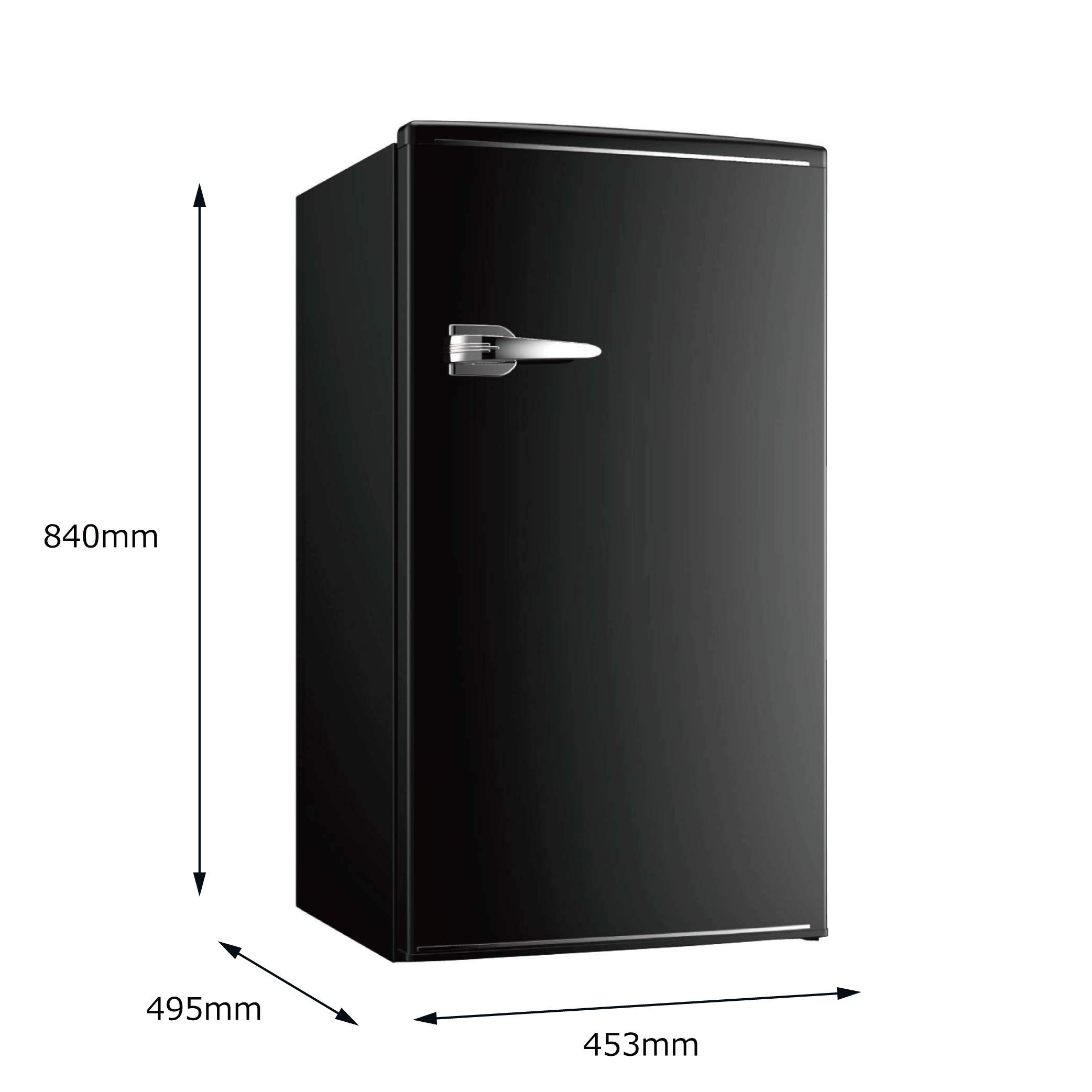 Amazon | TOHOTAIYO 小型冷蔵庫 1ドアレトロ冷蔵庫 85L ブラック RT