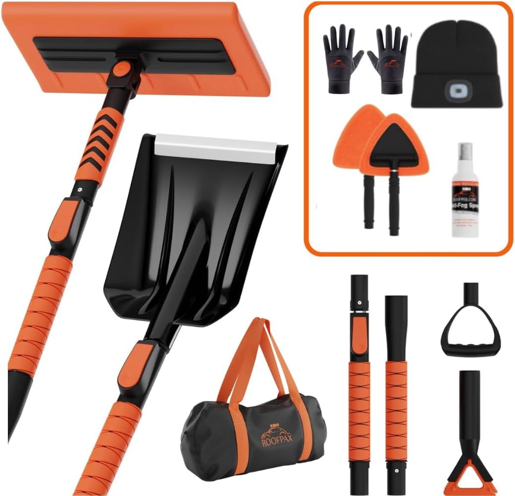 Extendable Snow Brush And Ice Scraper For Car Windshield Cleaning With