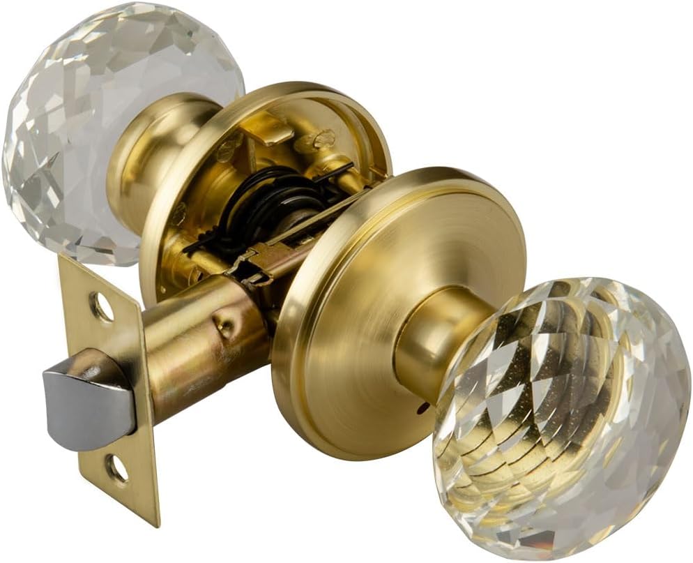 NCSEN Crystal Door Knobs Interior, Glass Door Knobs with Lock, Privacy ...