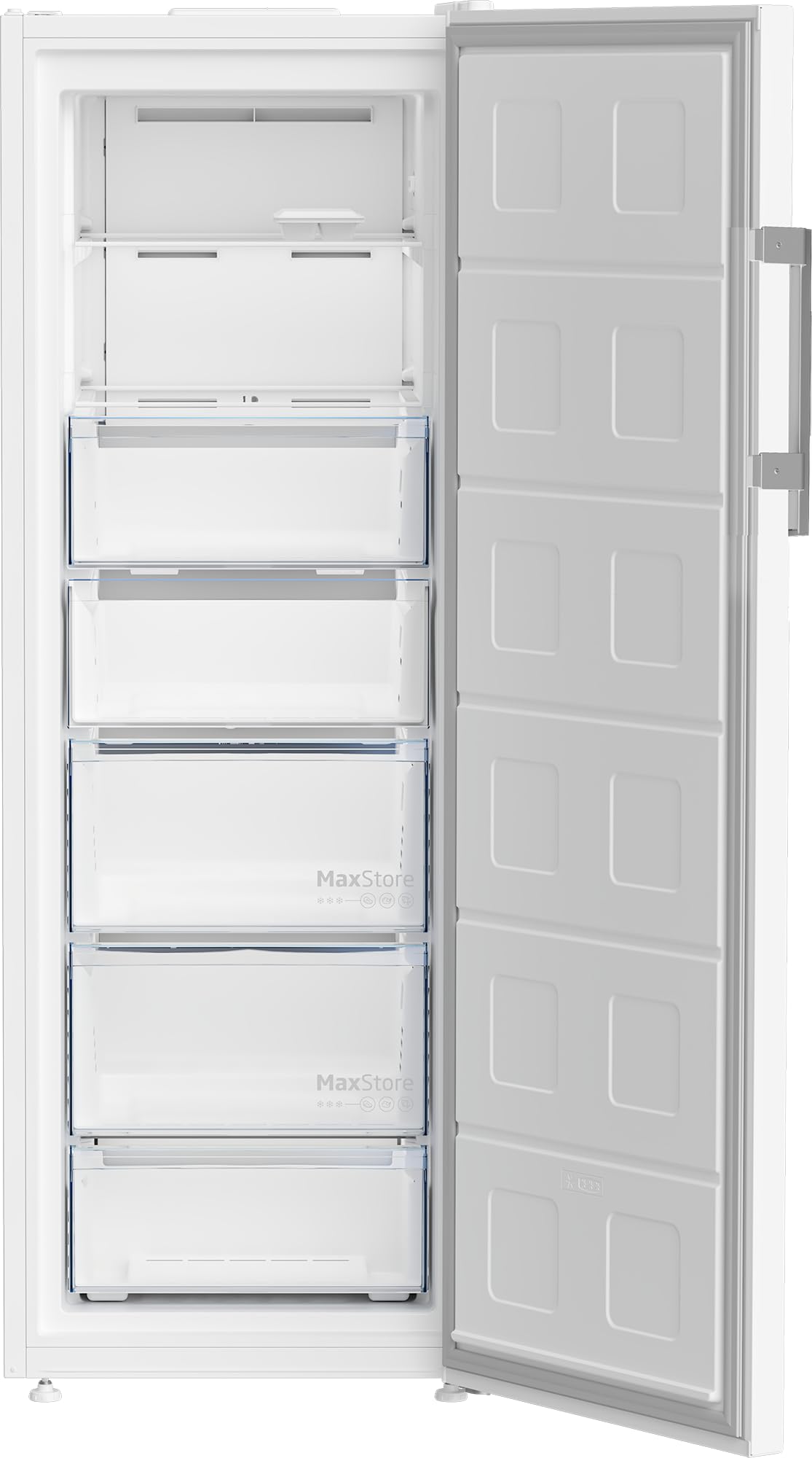 Beko B5RFNE295W Gefrierschrank freistehend, 260 l Gesamtrauminhalt, 170,5 cm Höhe, No Frost, SmoothFit, 5 Gefrierschubladen + 2 Gefrierfächer, für unbeheizte Räume geeignet, leise 38 dB, Weiß