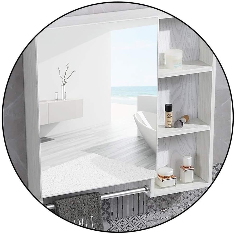 Bathroom Mirror Cabinet, Moisture-Proof Wall-Mounted Storage, Hidden Mirror Box, White, 60x13x68.5cm(White,70 * 13 * 68.5cm)