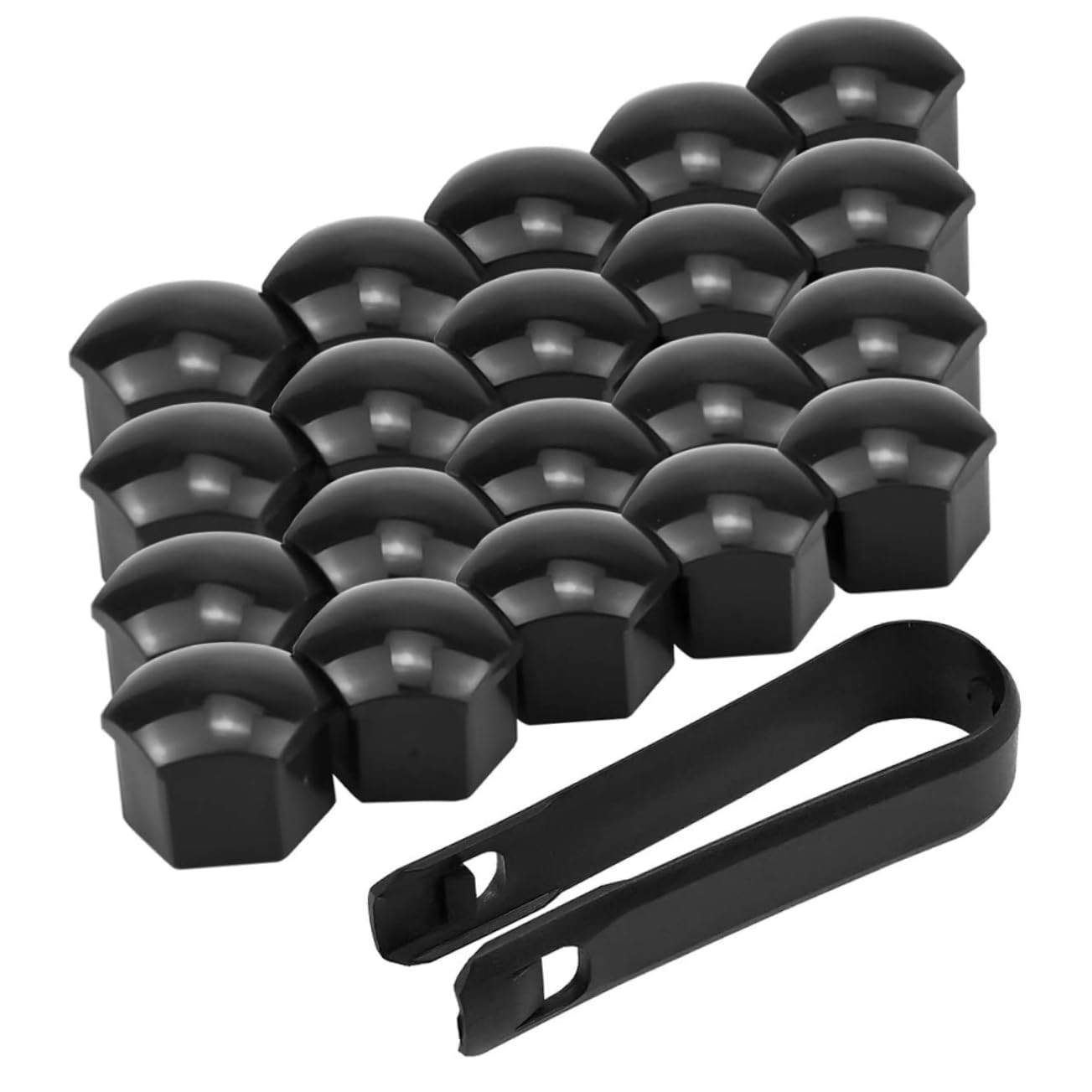 PLAFOPE Set of 40 Bike Car Wheel Nut Covers Black Plastic 2 Clips Decorative Screw Protection