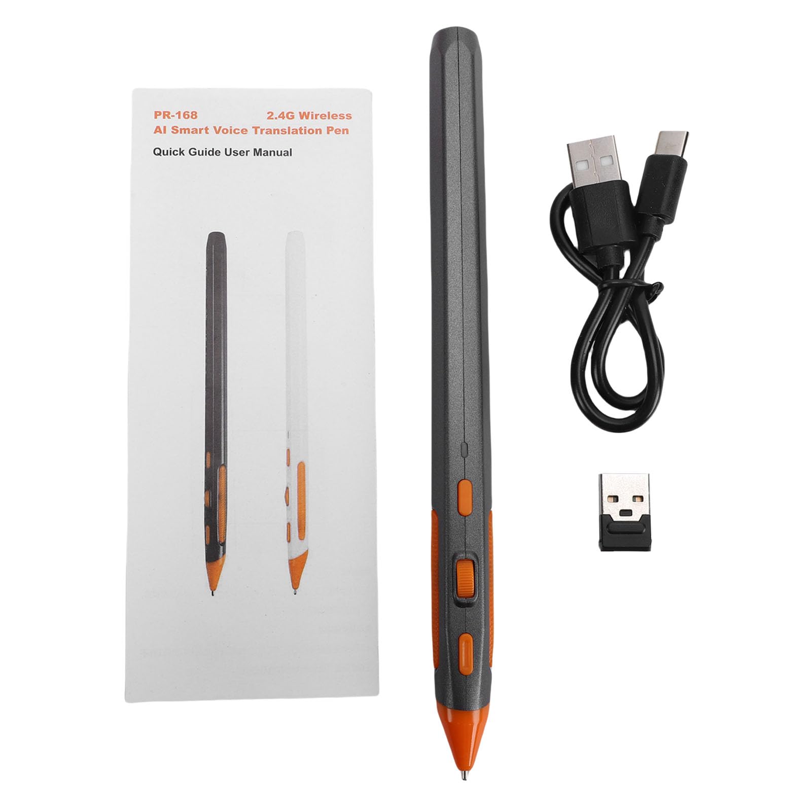 Ratón De Bolsillo, Control De Voz Inteligente AI Ratón Óptico Inalámbrico Ergonómico 2.4G, Lápiz Óptico Traductor De 200 Idiomas, Compatible con Computadora Portátil, PC
