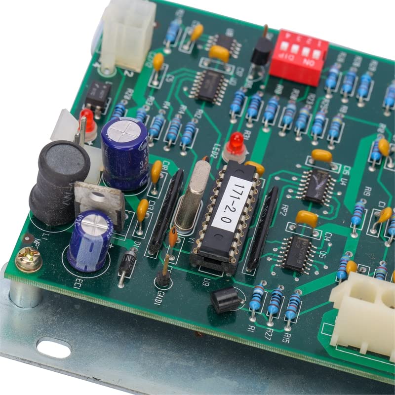 Close-up of the central processing unit and capacitors on the Dahao P/N EF171B Control Card