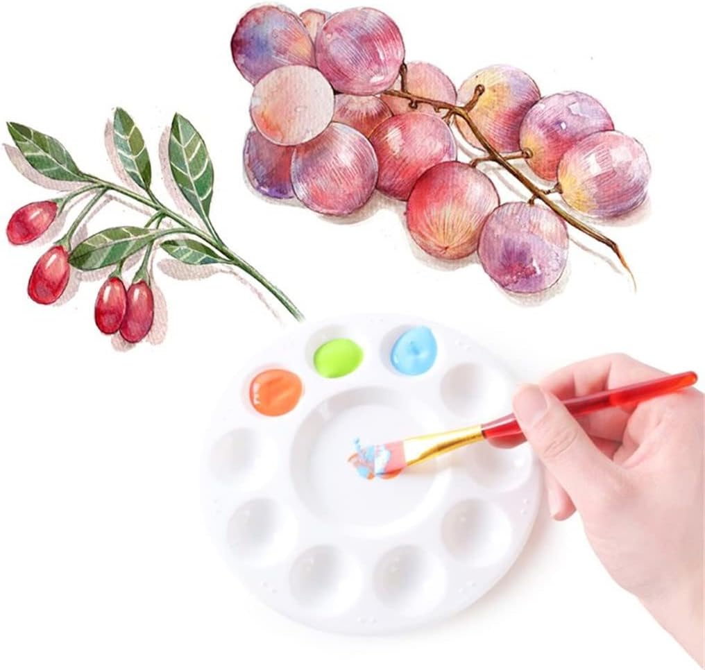 Paint Palette Tray Round Plastic Watercolor Mixing DIY Craft Kids Art Supplies