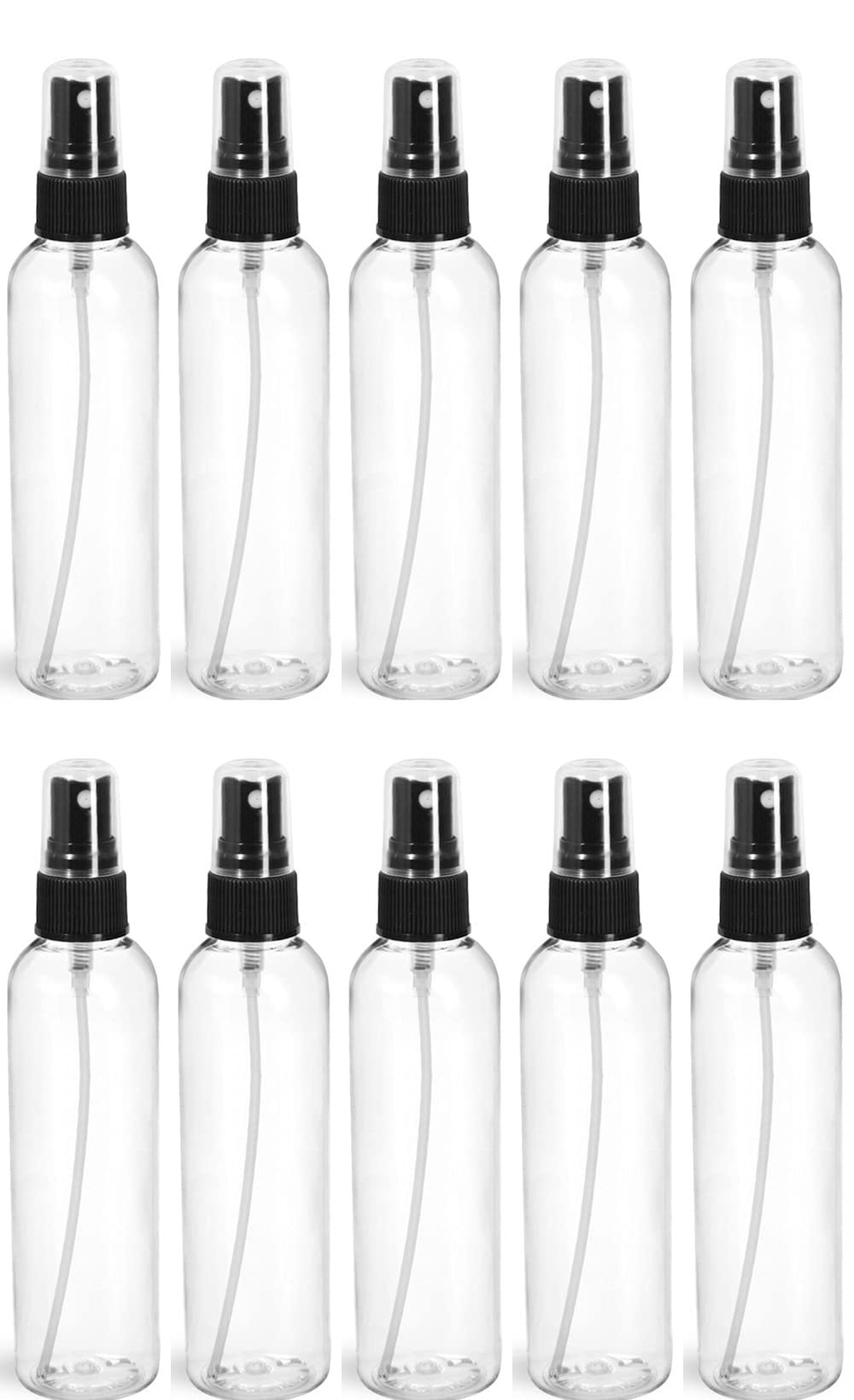 10 pcs Black 50 ml Plastic Spray Bottles, Clear Empty Fine Mist Sprayer Bottles with Pump Spray Cap for Essential Oils, Travel, Perfumes-image-39