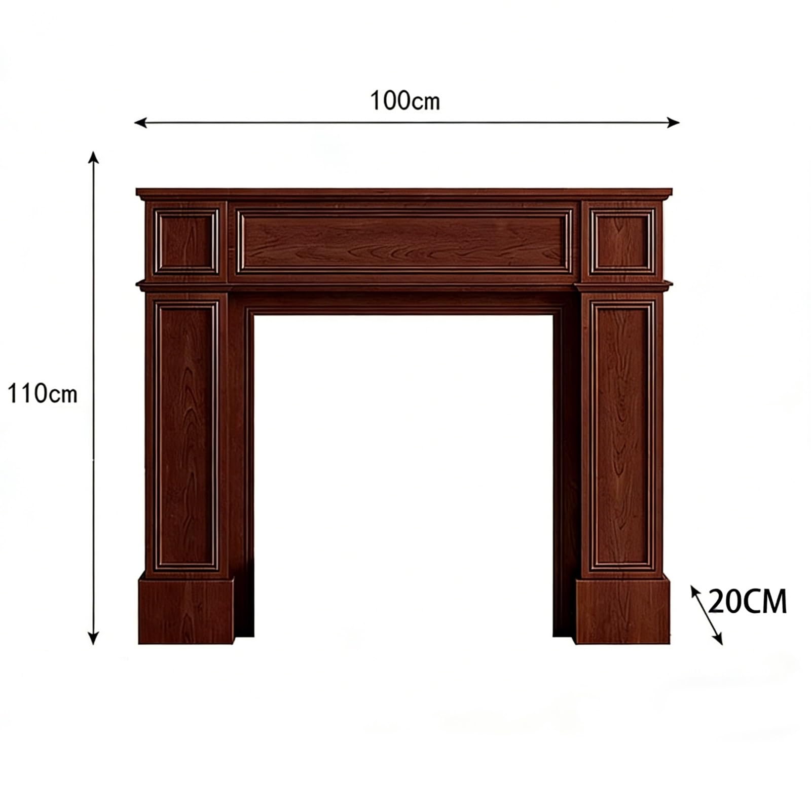 Al coperto Mensola decorativa con pannello rialzato for cornice del camino classico(Bianco,M)