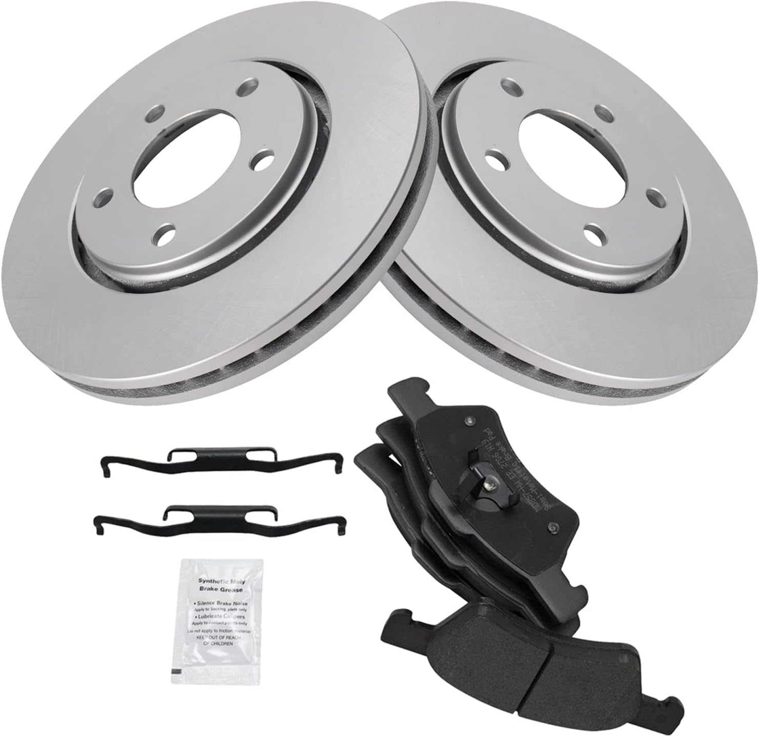 TRQ Front Brake Pad & Rotor Kit Brake Pads Brake Rotor Semi-Metallic Premium G-Coated Compatible with 2001-2007 Chrysler Town & Country Dodge Grand Caravan