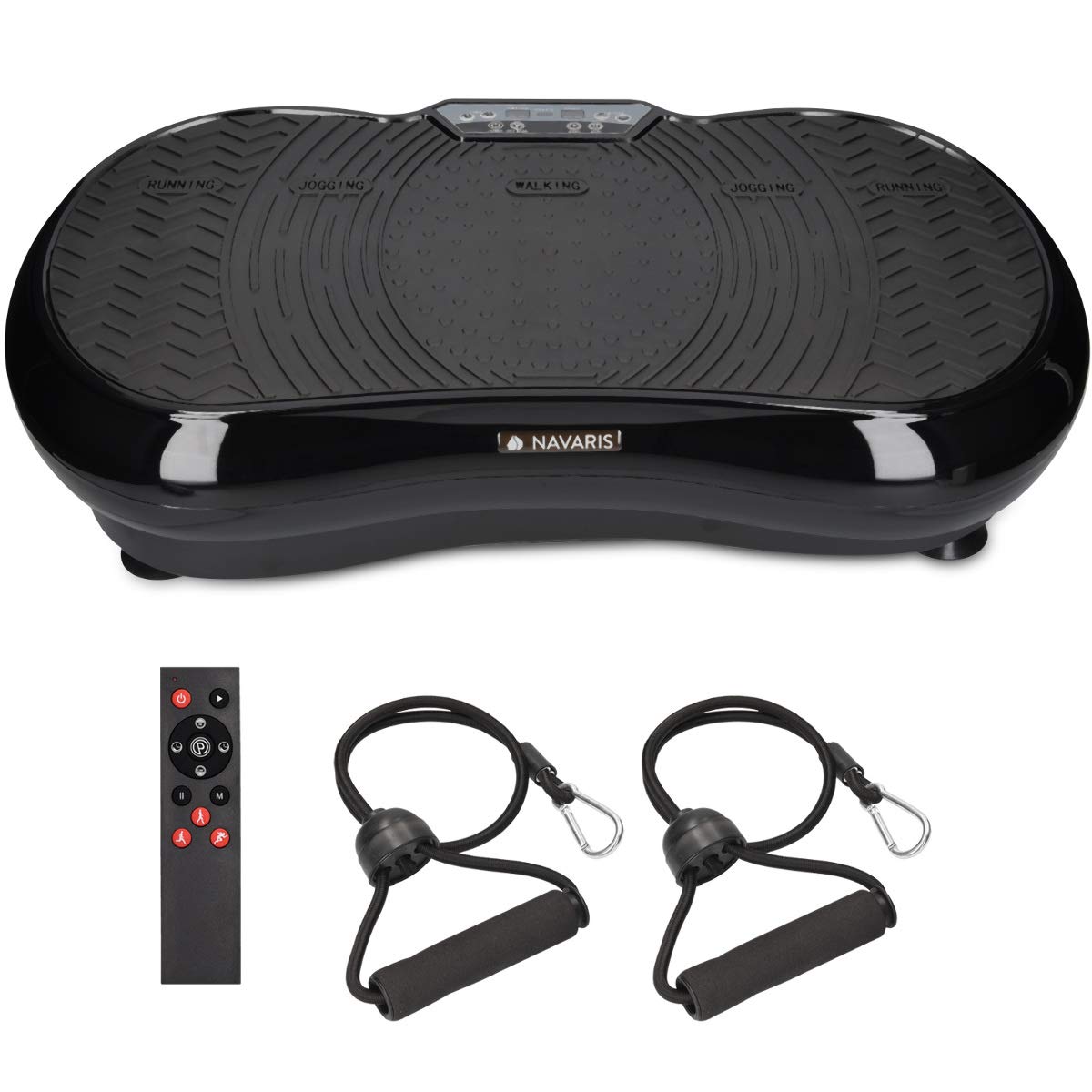 Navaris Plateforme vibrante oscillante - Appareil Shaper avec télécommande et Bande élastique - Entraînement Sport Fitness - 99 Niveaux de Vitesse