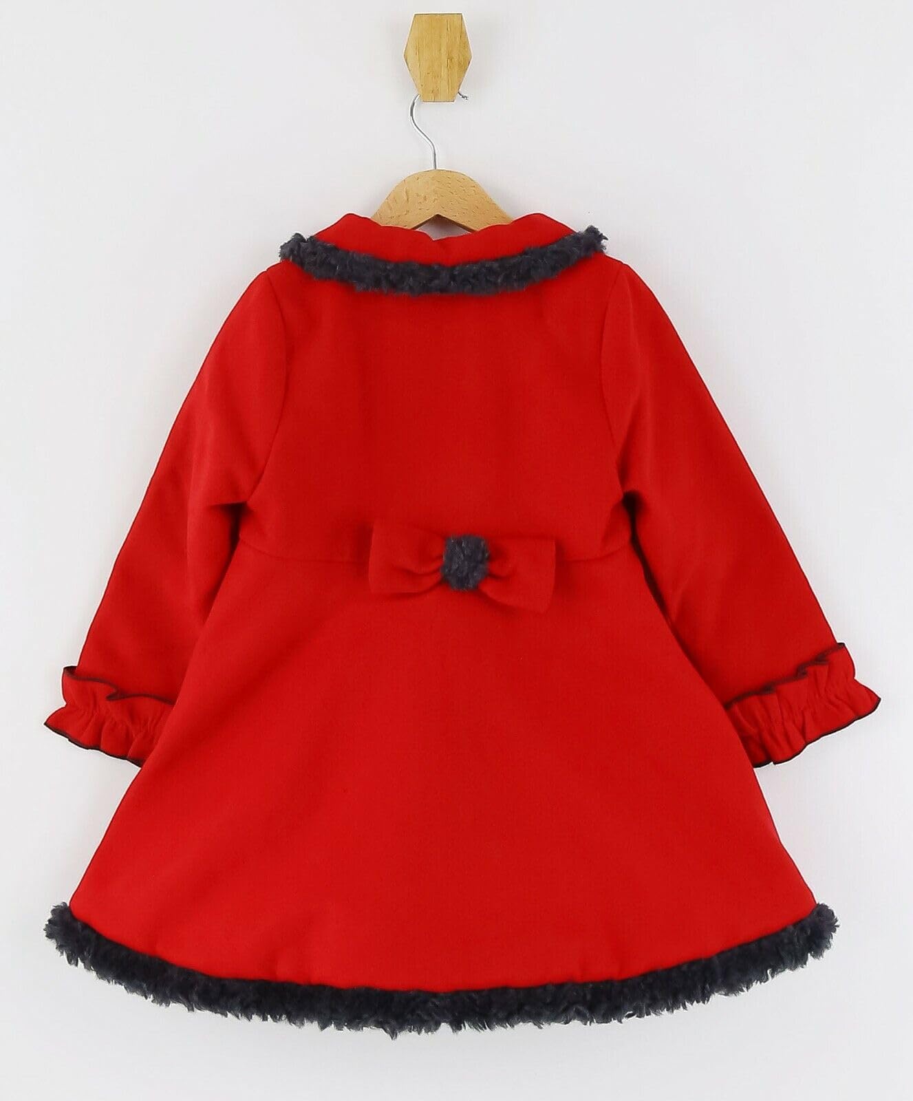 SIRRI Conjunto de chaqueta de boda formal para ocasiones especiales de 2 piezas con abrigo de lana de fieltro de longitud media y doble botonadura para bebé niña