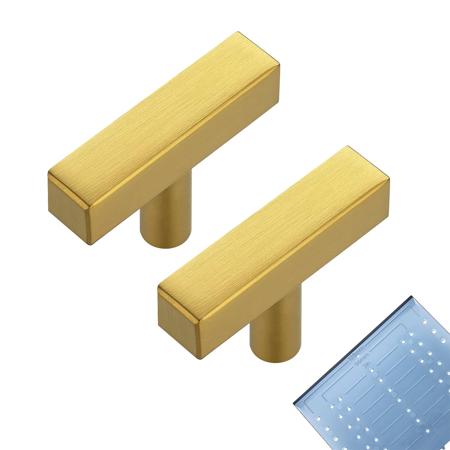 Ravinte Square Cabinet Knobs, 20 Pack 2" Cabint Handles, Gold
