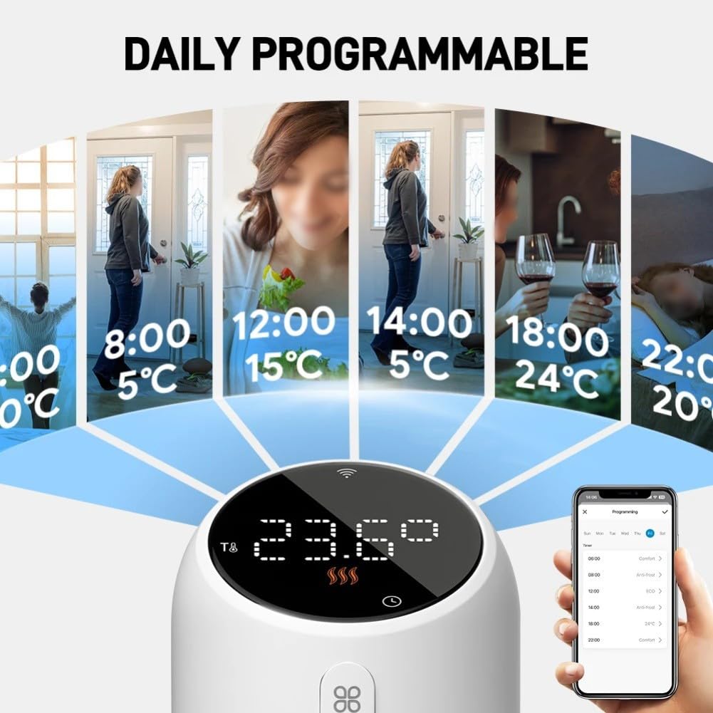 Valvola Termostatica WiFi per Tuya Smart Attuatore per Regolatore di Valvola Termostatica per Radiatore Intelligente Tuya Trv WiFi