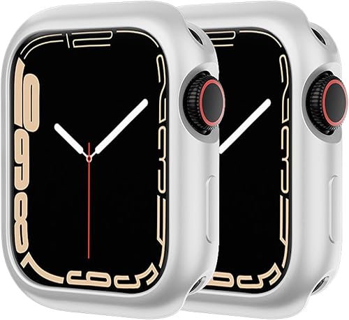 BO&DQQ - Paquete de 2 fundas protectoras compatibles con Apple Watch de 1.772 pulgadas1.732 pulgadas, suave, flexible, de grado militar, duradera,