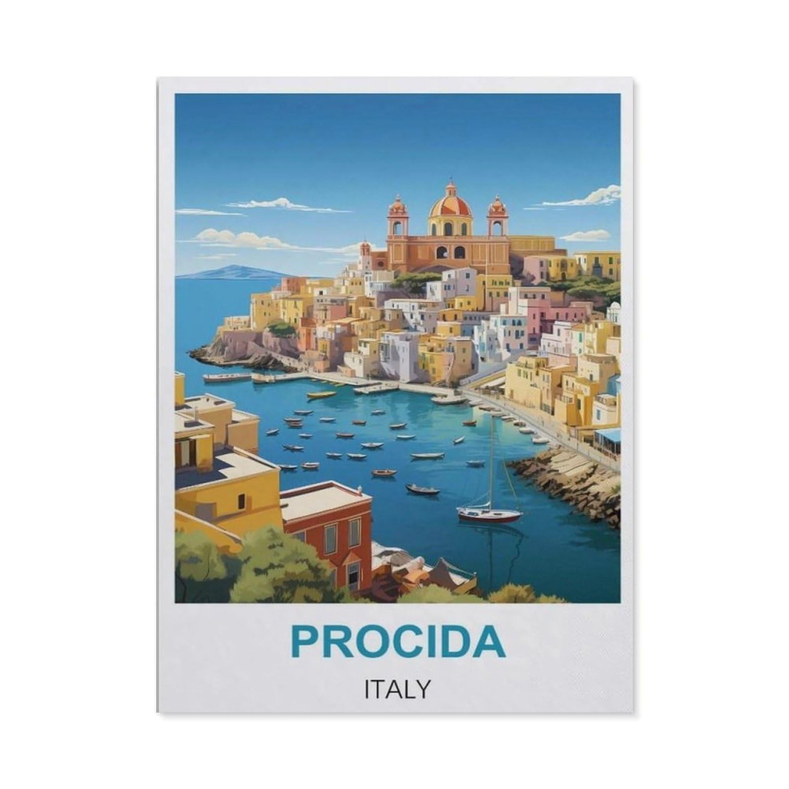 BEAYODKP 5D Diamond Painting Kits，Procida Italy,DIY Rhinestone Embroidery Set Paint with Diamond Art by Number Kits Cross Stitch Home Wall Craft Decoration（50 x 60 cm/19.68 x 23.62 inches）-CB66
