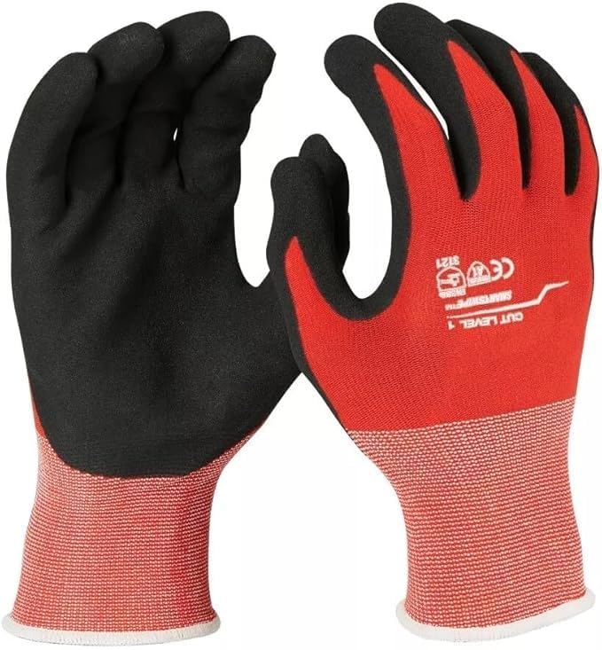 ThuongTruongST fits for Milwaukee 48-22-8902B 12PK Cut 1 Dipped Gloves Lg (Red)
