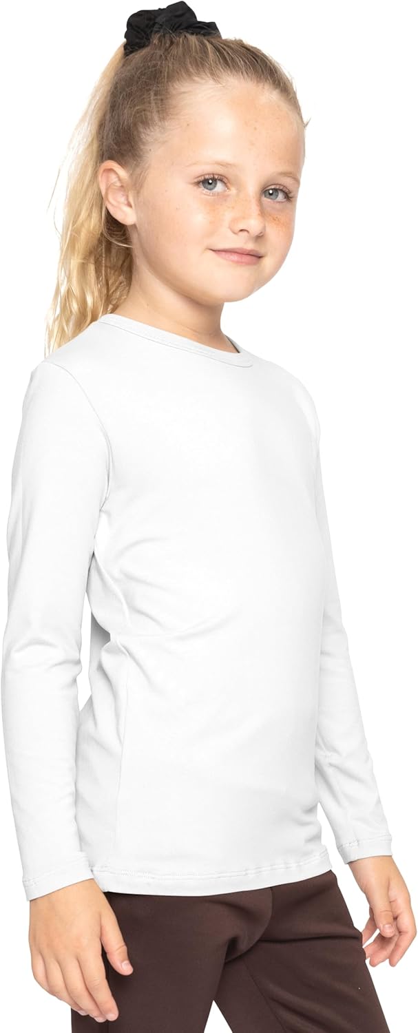 STRETCH IS COMFORT Youth Girls Oh So Soft Long Sleeve Crew Neck Top | Sizes 2-16 | Essential Basics