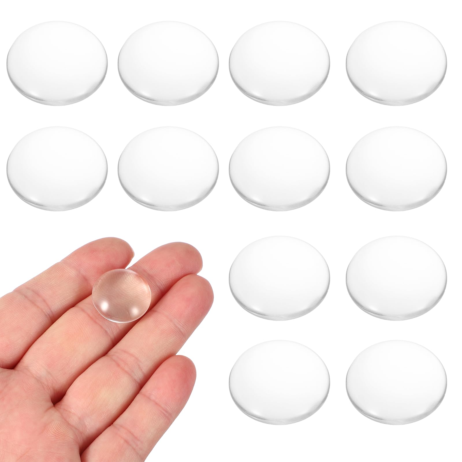 PATIKIL 12 Pcs Convex Lens, 20mm OD 35mm Focal Length Magnifier Lens Optical Lenses Borosilicate Magnifying Glass Flat Convex for DIY Crafts Office Home Science LED Spotlights Flashlights