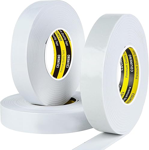 Miniatura 11 de Cinta de espuma de sellado de una cara de 1.8 pulgadas x 16.4 pies, cinta de esponja resistente a la intemperie, cinta de sellado aislante Blanco