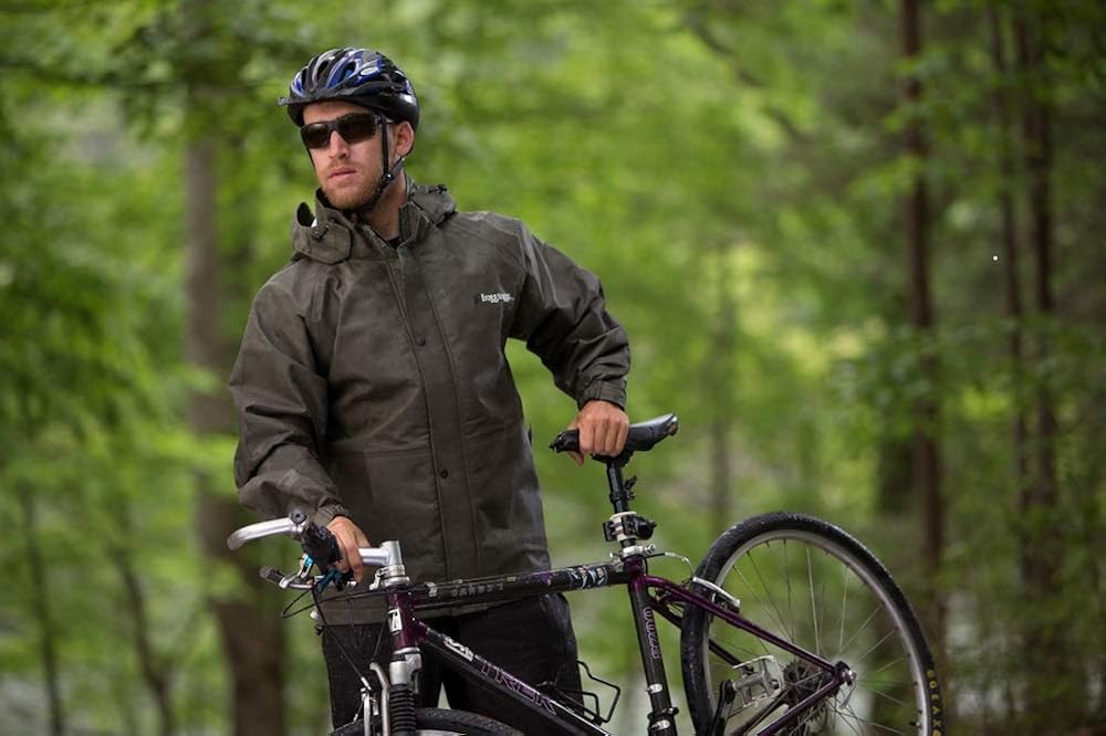 FROGG TOGGS Men's Classic All-Sport Waterproof Breathable Rain Suit Indigo Jacket/Black Pant Medium